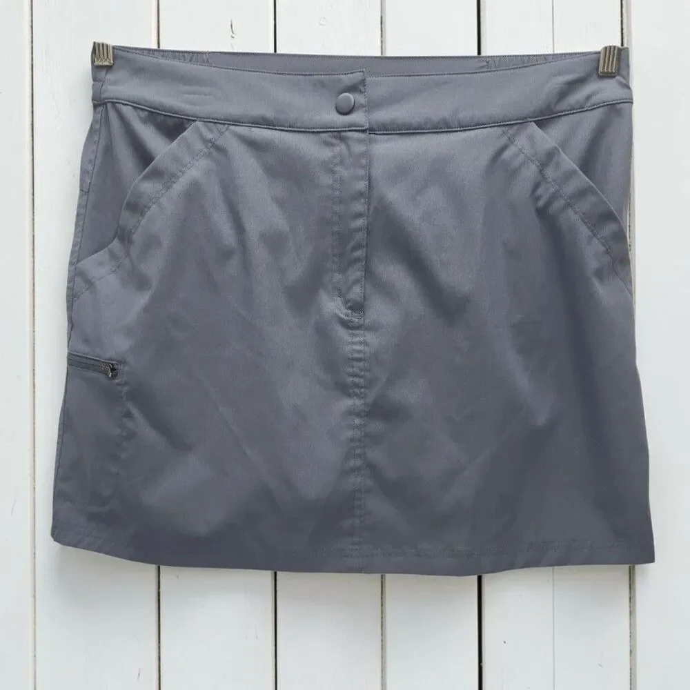 32° Cool Tech Skort Womens Large Vintage Indigo Blue Zip Pocket Golf Athleisure